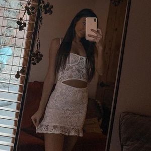 Lucy in the Sky -white lace cut out dress!